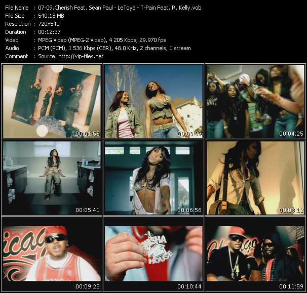 Cherish Feat. Sean Paul Of The YoungBloodz - LeToya - T-Pain Feat. R. Kelly, Pimp C, Too Short, MJG, Twista And Paul Wall video ”Do It To It - Torn - I'm N Luv (Wit A Stripper) 2 Tha Remix” from dvd ”Promo Only Urban Mix Video Vol.5” 