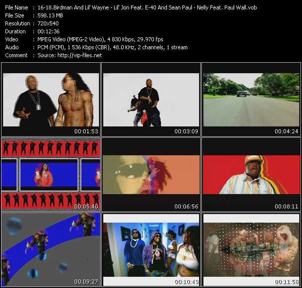 Birdman And Lil' Wayne - Lil' Jon Feat. E-40 And Sean Paul - Nelly Feat. Paul Wall, Ali And Gipp video ”Stuntin' Like My Daddy - Snap Yo Fingers - Grillz” from dvd ”Promo Only Urban Mix Video Vol.5” 