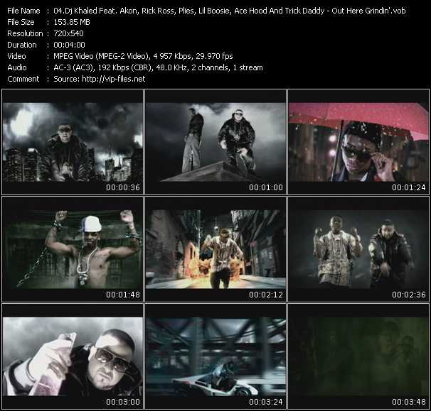 Dj Khaled Feat. Akon, Rick Ross, Plies, Lil Boosie, Ace Hood And Trick Daddy video ”Out Here Grindin'” from dvd ”Rock America Urban September 2008” 