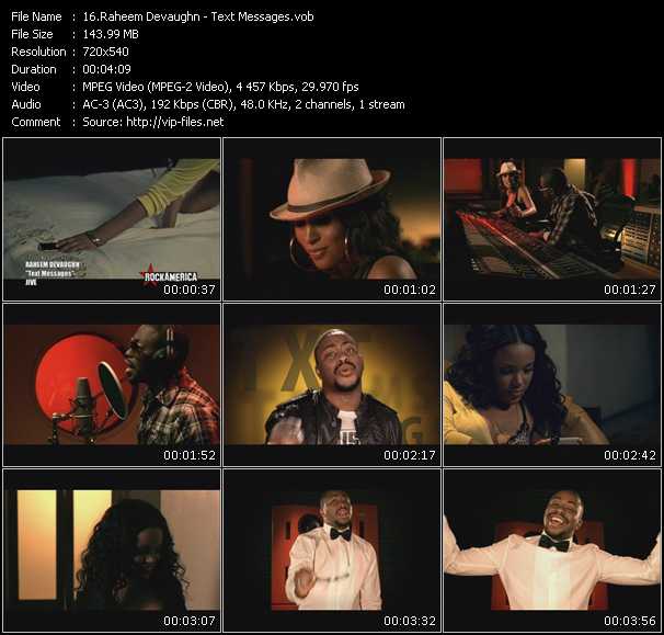 Raheem Devaughn video ”Text Messages” from dvd ”Rock America Urban September 2008” 