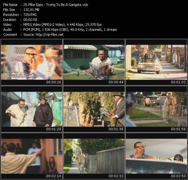 Mike Epps video ”Trying To Be A Gangsta” from dvd ”Screenplay VJ-Pro Classic Vision Novelty And Comedy Vol.1 April 2010” 