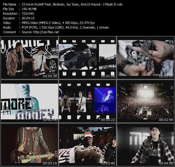 Kevin Rudolf Feat. Birdman, Jay Sean, And Lil Wayne video ”I Made It” from dvd ”Screenplay VJ-Pro Hits Vision March 2010” 