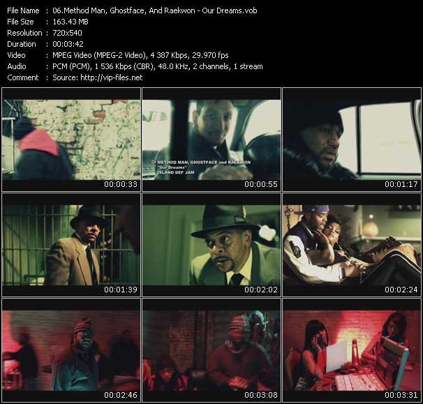 Method Man, Ghostface, And Raekwon video ”Our Dreams” from dvd ”Screenplay VJ-Pro Urban Vision June 2010” 