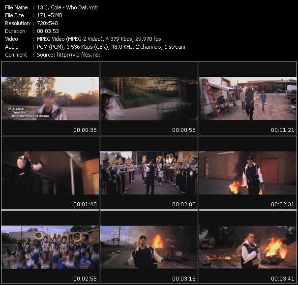 J. Cole video ”Who Dat” from dvd ”Screenplay VJ-Pro Urban Vision August 2010” 