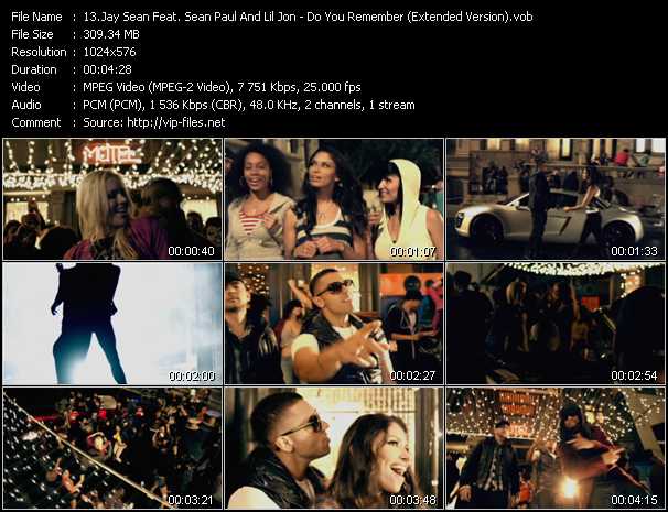 Jay Sean Feat. Sean Paul And Lil Jon video ”Do You Remember (Extended Version)” from dvd ”DTVideos Extended Vol.07” 