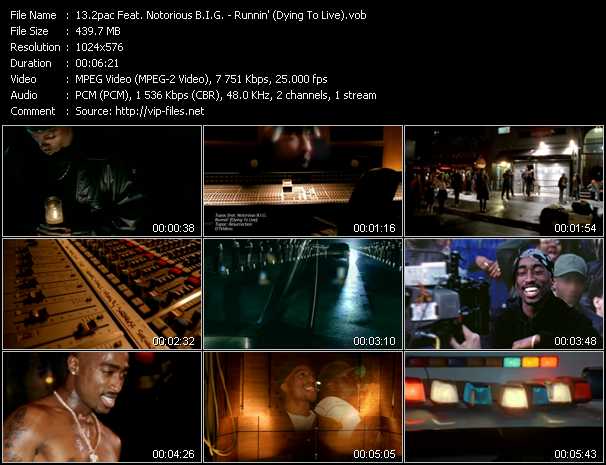 2pac Feat. Notorious B.I.G. video ”Runnin' (Dying To Live) (Extended Version)” from dvd ”DTVideos Extended Vol.12” 