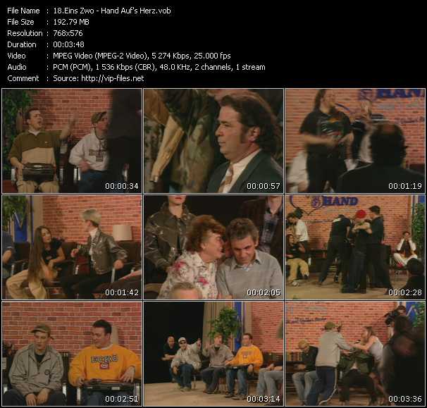 Eins Zwo video ”Hand Auf's Herz” from dvd ”Introduced 100. Essential Music Videos 1991-2002” 