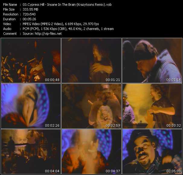 Cypress Hill video ”Insane In The Brain (Krazytoons Remix)” from dvd ”Krazytoons Remix VJ Tools Old School Classic Edition Vol.19” 
