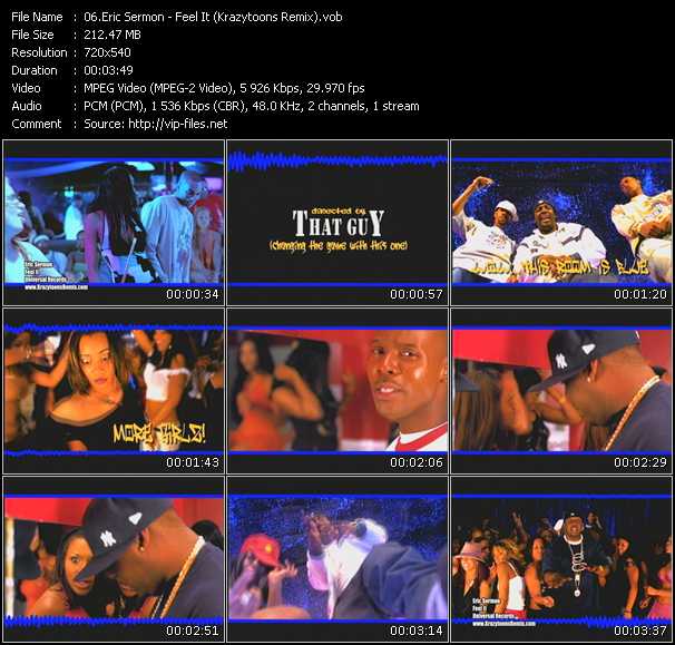 Eric Sermon video ”Feel It (Krazytoons Remix)” from dvd ”Krazytoons Remix VJ Tools Old School Classic Edition Vol.19” 