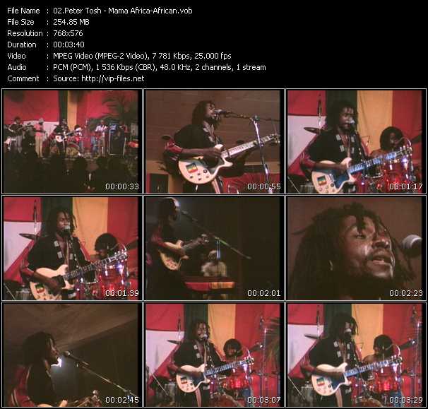 Peter Tosh video ”Mama Africa-African” from dvd ”MixMash Reggae Vol.2” 