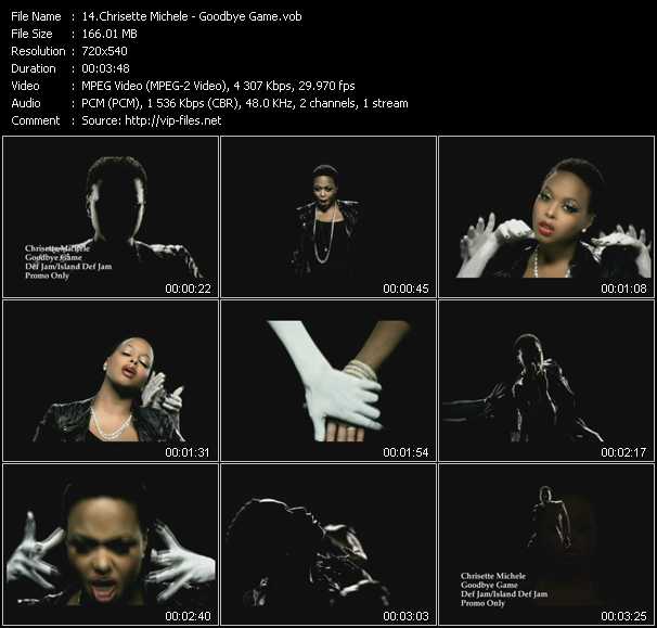 Chrisette Michele video ”Goodbye Game” from dvd ”Promo Only Express Video January 2011 Week 4” 