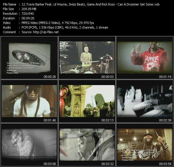 Travis Barker Feat. Lil Wayne, Swizz Beatz, Game And Rick Ross video ”Can A Drummer Get Some?” from dvd ”Promo Only Express Video April 2011 Week 4” 