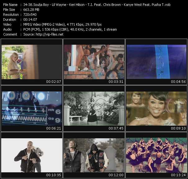 Soulja Boy - Lil Wayne - Keri Hilson - T.I. Feat. Chris Brown - Kanye West Feat. Pusha T video ”Speakers Going Hammer - I Am Not A Human Being - Pretty Girl Rock - Get Back Up - Runaway” from dvd ”Promo Only Urban Video February 2011” 