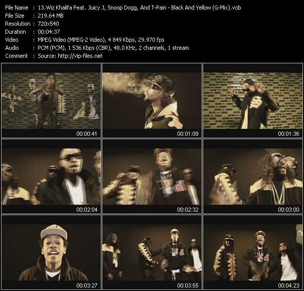 Wiz Khalifa Feat. Juicy J, Snoop Dogg, And T-Pain video ”Black And Yellow (G-Mix)” from dvd ”Promo Only Urban Video March 2011” 