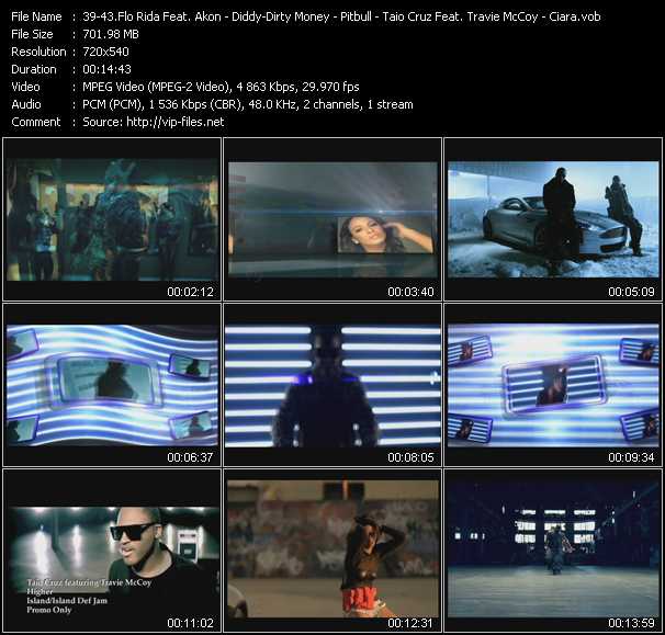 Flo Rida Feat. Akon - Diddy-Dirty Money Feat. Swizz Beatz - Pitbull Feat. T-Pain - Taio Cruz Feat. Travie McCoy - Ciara video ”Who Dat Girl - Ass On The Floor - Hey Baby (Drop It To The Floor) - Higher - Gimme Dat” from dvd ”Promo Only Urban Video March 2011” 