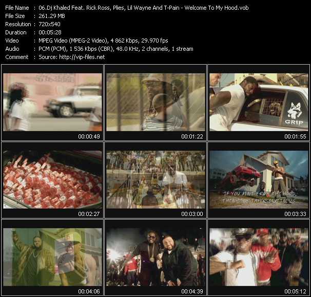 Dj Khaled Feat. Rick Ross, Plies, Lil Wayne And T-Pain video ”Welcome To My Hood” from dvd ”Promo Only Urban Video April 2011” 