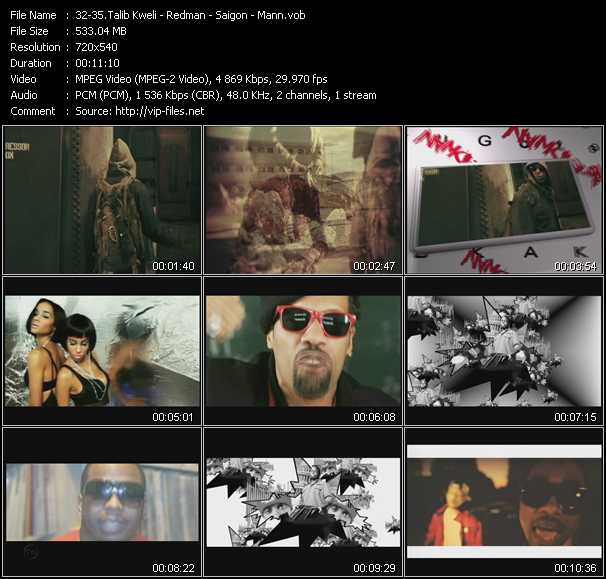 Talib Kweli - Redman - Saigon - Mann video ”Cold Rain - Def Jammable - The Greatest Story Never Told - 9x Outta 10” from dvd ”Promo Only Urban Video April 2011” 