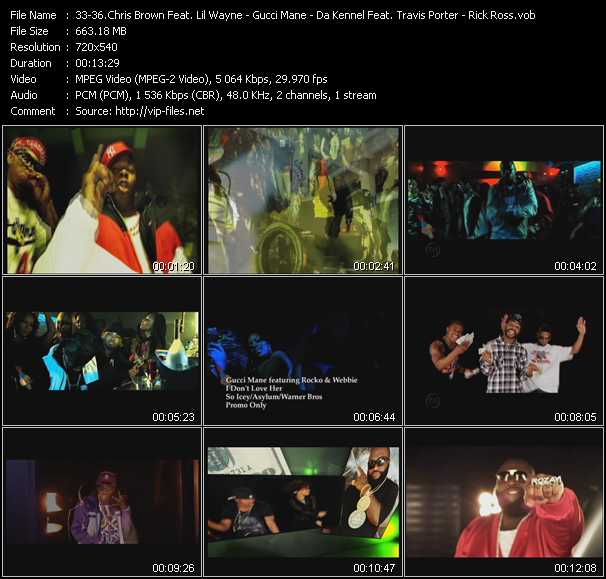 Chris Brown Feat. Busta Rhymes And Lil' Wayne - Gucci Mane Feat. Rocko And Webbie - Da Kennel Feat. Travis Porter - Rick Ross video ”Look At Me Now - I Don't Love Her - Dat's What I Do - I'm Not A Star” from dvd ”Promo Only Urban Video June 2011” 