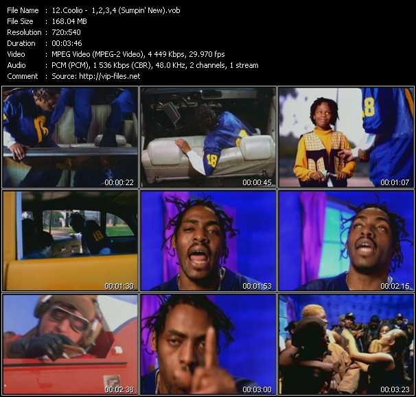 Coolio video ”1,2,3,4 (Sumpin' New)” from dvd ”Screenplay VJ-Pro Classic Vision New Jack Vol.2 January 2008” 