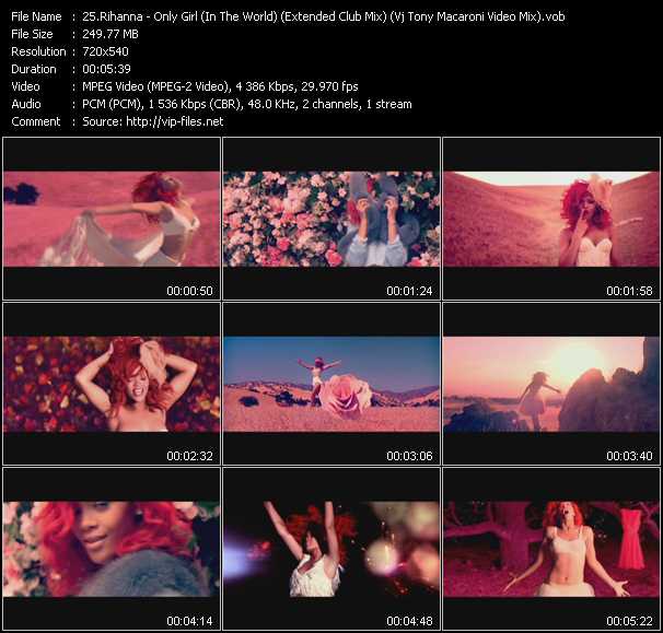 Rihanna video ”Only Girl (In The World) (Extended Club Mix) (Vj Tony Macaroni Video Mix)” from dvd ”Screenplay VJ-Pro Dance Vision December 2010” 