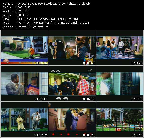 Outkast Feat. Patti Labelle With Lil' Jon video ”Ghetto Musick” from dvd ”Screenplay VJ-Pro Hits Vision December 2004” 