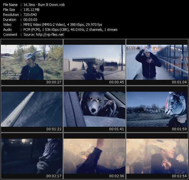 Sims video ”Burn It Down” from dvd ”Screenplay VJ-Pro Urban Vision February 2011” 