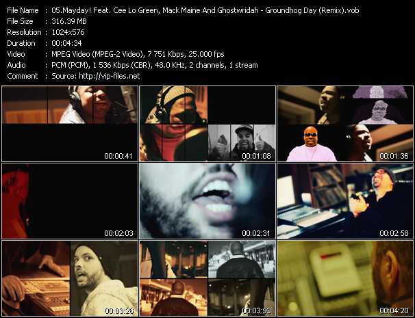 Mayday! Feat. Cee Lo Green, Mack Maine And Ghostwridah video ”Groundhog Day (Remix)” from dvd ”Vip-Express Videos February 2011” 