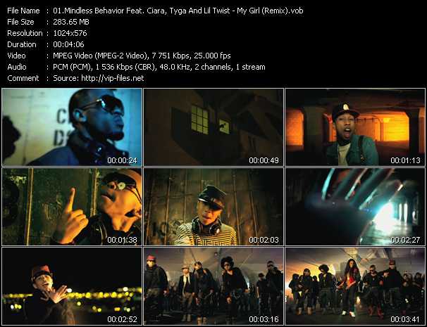 Mindless Behavior Feat. Ciara, Tyga And Lil Twist video ”My Girl (Remix)” from dvd ”Vip-Express Videos May 2011 Vol.3” 