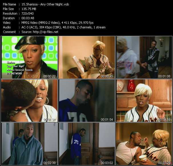 Sharissa video ”Any Other Night” from dvd ”ETV Network Vital Hitz 2052 January 2002” 