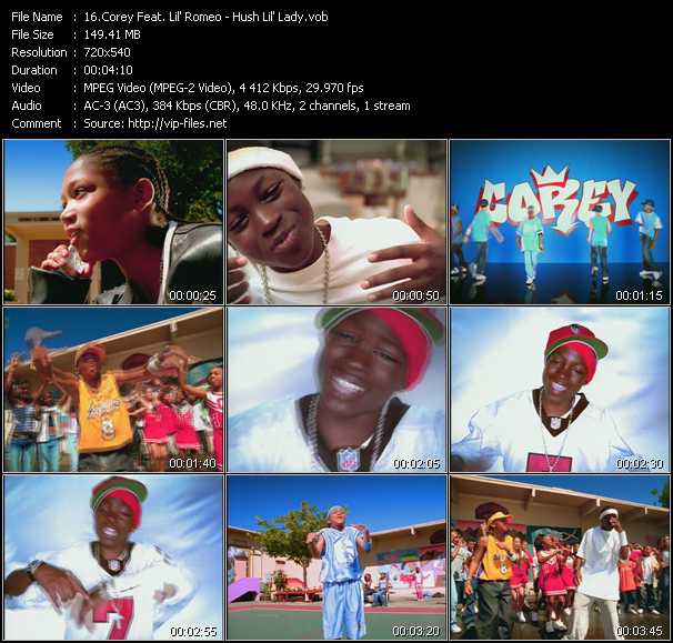 Corey Feat. Lil' Romeo video ”Hush Lil' Lady” from dvd ”ETV Network Vital Hitz 2052 January 2002” 