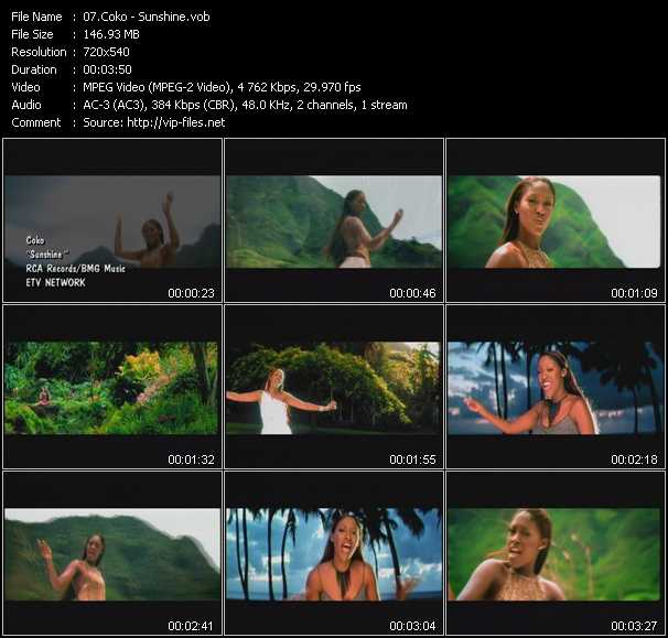 Coko video ”Sunshine” from dvd ”ETV Network Vital Hitz 2024 September 1999” 