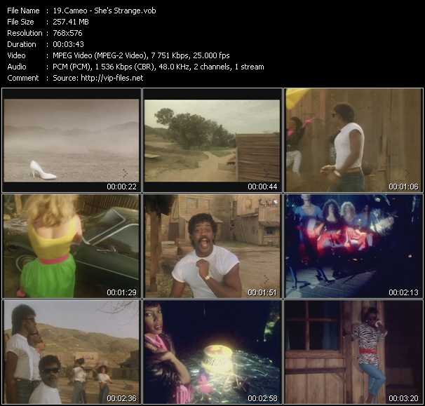 Cameo video ”She's Strange” from dvd ”MixMash 80s Classics Vol.25” 
