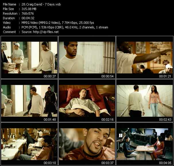 Craig David video ”7 Days” from dvd ”MixMash Urban Classics Vol.5” 