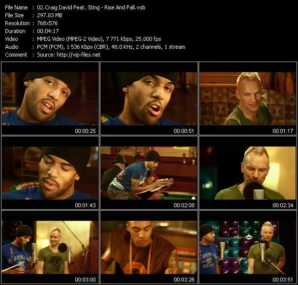 Craig David Feat. Sting video ”Rise And Fall” from dvd ”MixMash Urban Classics Vol.6” 