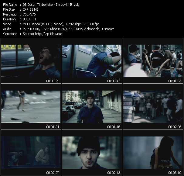 Justin Timberlake video ”I'm Lovin' It” from dvd ”MixMash Urban Mash Vol.2” 