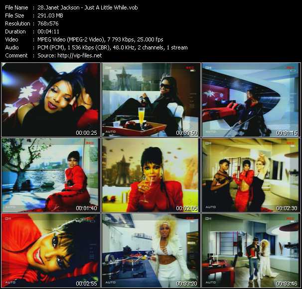 Janet Jackson video ”Just A Little While” from dvd ”MixMash Urban Mash Vol.2” 
