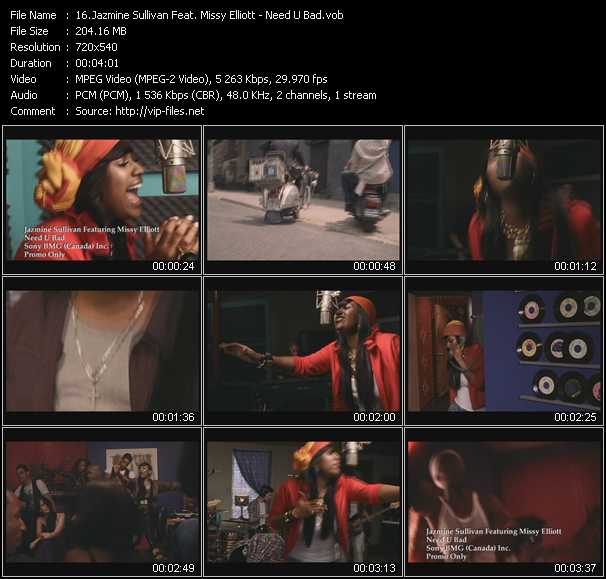 Jazmine Sullivan Feat. Missy Elliott video ”Need U Bad” from dvd ”Promo Only Canada Hot Video November 2008” 