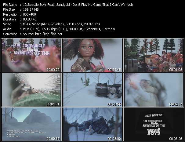Beastie Boys Feat. Santigold video ”Don't Play No Game That I Can't Win” from dvd ”Promo Only Express Video August 2011 Week 5” 