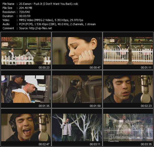 Eamon video ”Fuck It (I Don't Want You Back)” from dvd ”Promo Only Hot Video Classics Best Of 2004 Vol.2” 