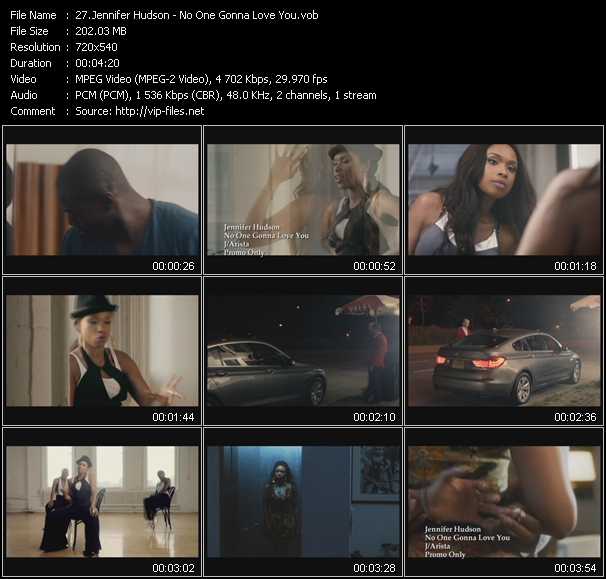 Jennifer Hudson video ”No One Gonna Love You” from dvd ”Promo Only Hot Video August 2011” 