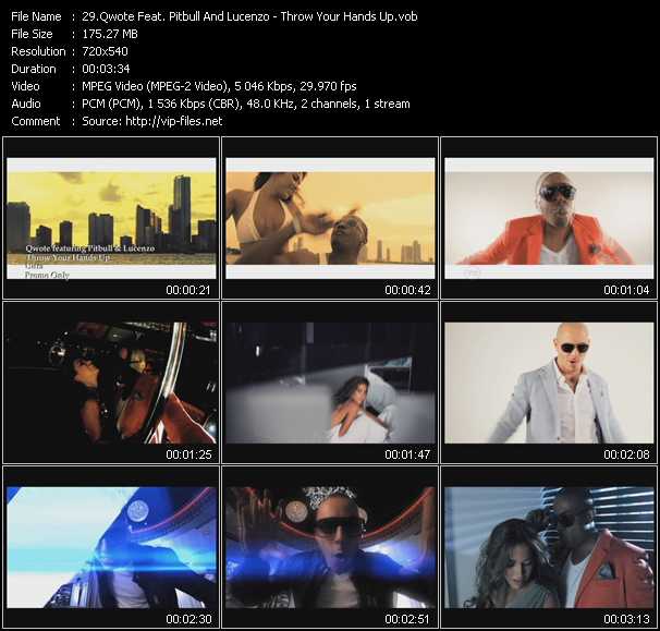 Qwote Feat. Pitbull And Lucenzo video ”Throw Your Hands Up” from dvd ”Promo Only Hot Video October 2011” 