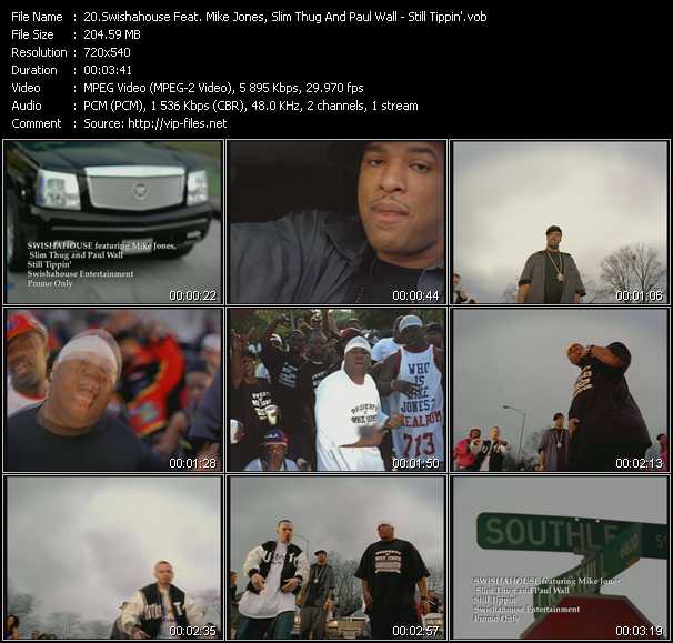 Swishahouse Feat. Mike Jones, Slim Thug And Paul Wall video ”Still Tippin'” from dvd ”Promo Only Urban Video January 2005” 