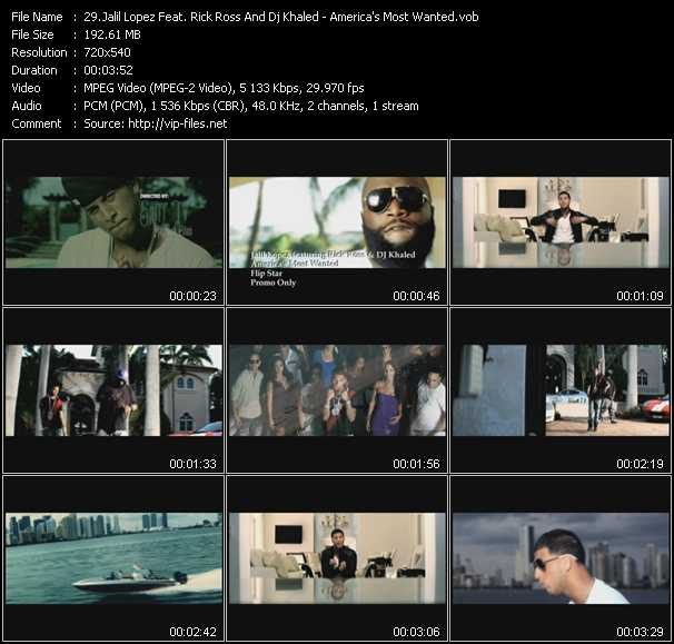 Jalil Lopez Feat. Rick Ross And DJ Khaled video ”America's Most Wanted” from dvd ”Promo Only Urban Video October 2011” 