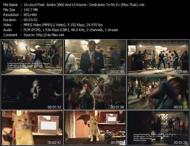 Lloyd Feat. Andre 3000 And Lil Wayne video ”Dedication To My Ex (Miss That)” from dvd ”Promo Only Urban Video November 2011” 