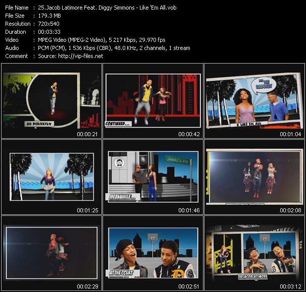 Jacob Latimore Feat. Diggy Simmons video ”Like 'Em All” from dvd ”Promo Only Urban Video December 2011” 