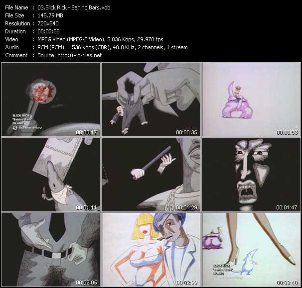 Slick Rick video ”Behind Bars” from dvd ”Screenplay VJ-Pro Classic Vision Old Skool Vol.2 October 2005” 