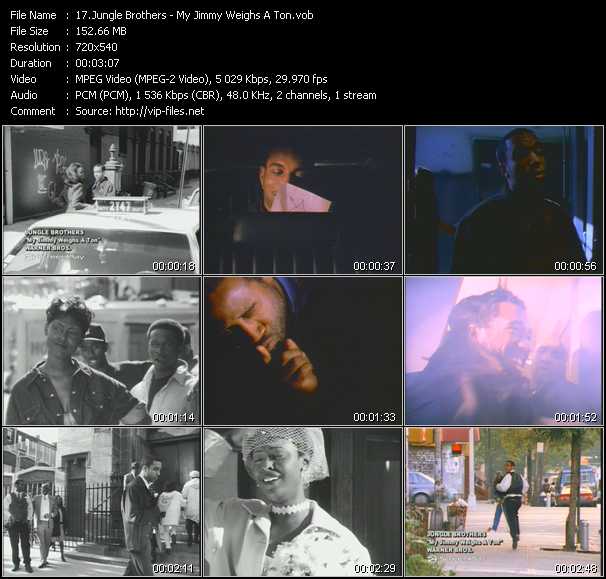 Jungle Brothers video ”My Jimmy Weighs A Ton” from dvd ”Screenplay VJ-Pro Classic Vision Old Skool Vol.2 October 2005” 
