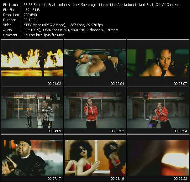 Shareefa Feat. Ludacris - Lady Sovereign - Motion Man And Kutmasta Kurt Feat. Gift Of Gab (Blackalicious) video ”Need A Boss - Love Me Or Hate Me - One Time For Your Mind” from dvd ”Screenplay VJ-Pro Dance Vision November 2006” 