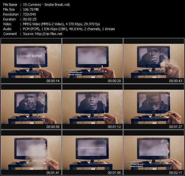 Currensy video ”Smoke Break” from dvd ”Screenplay VJ-Pro Urban Vision August 2011” 