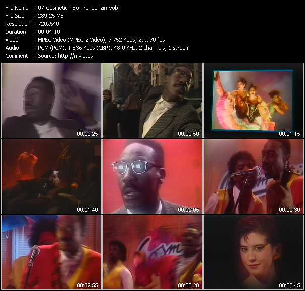 Cosmetic video ”So Tranquilizin” from dvd ”Telegenics March 1985. Volume Two. Number 24B” 